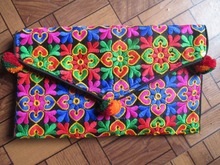 Gujrat Handicraft pom pom Clutch Bag