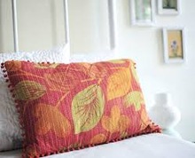 GUJRAT HANDICRAFT 100% Cotton Embroidered Vintage Kantha cushion, Technics : Handmade