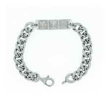 Connector Link Chain Pave Diamond Bracelet, Gender : Women's