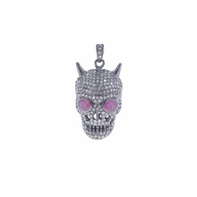 Diamond pave skull shaped Pendants, Occasion : Party