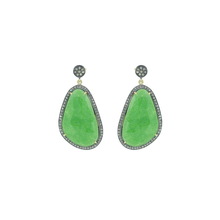 Green Jade Gemstone Earrings