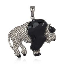 Pave Diamond Bull Pendant