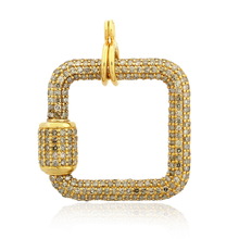 Pave Diamond Square Shape Lock Connector Jewelry