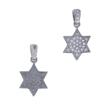 Pave Diamond Symbol Charm Pendant, Size : 16X11 MM