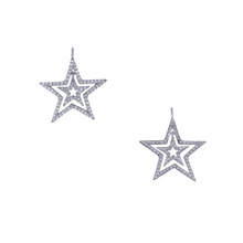 Rhodium Open Star Charm