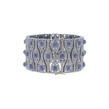 Silver Sapphire Wedding Wear Bangle, Size : 7.25 Inch 35 MM