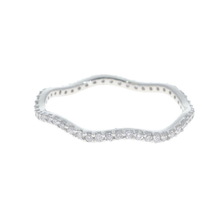 White Gold One Line Diamond Ring, Gender : Women's