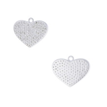 White Topaz Heart Shape Charm Pendant, Size : 17.5X14 MM