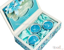 Upani Paper blue Lilies Wedding Invitation, Color : can be customized