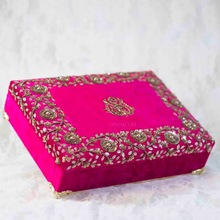 Embroidered Invitations Box, Color : Pink