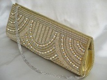 Silk Pearl Clutch, Color : Gold