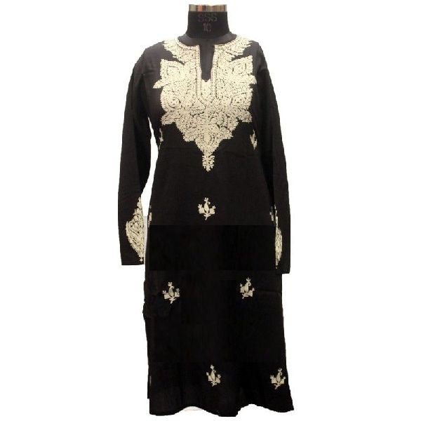 Black Kashmiri Embroidered Unstitched Suit Fabric