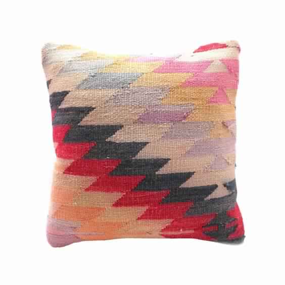 Square WOOL decorative kilim cushion, for Chair, Seat, Technics : Woven