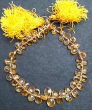 Citrine Quartz Faceted Pear Shape Loose Gemstone Beads