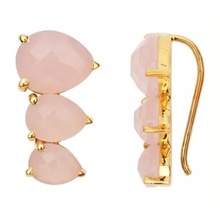 Pink chalcedony gemstone earrings