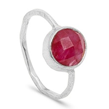 Ruby Dyed Matt Finish silver ring, Size : Client's Requirement