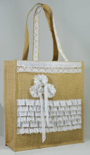 Jute Bag with Lace,