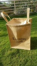 Jute Square laundry Bag, Style : Handles