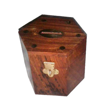 Handcrafted Wooden Box Money Bank
