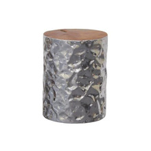 Silver Embossed Small Side Table