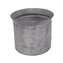 Smoke Grey Galvanized Planter Pot