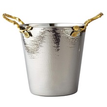 Stainless Steel Wine Cooler With Brass Handles