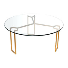 TEMPERED GLASS TOP GOLDEN COFFEE TABLE