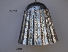 Aluminium industrial pendant light fluted and hammered