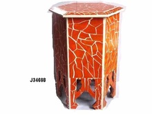 Resin mosaic hexagon stool