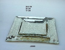 Square Glass Mosaic Iron Tray