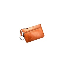 Brown leather coin bag