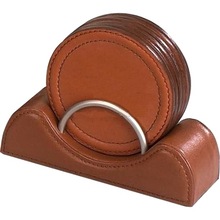 PU Leather Coasters Design With Stand, for Promotion Gift, Feature : Eco-Friendly