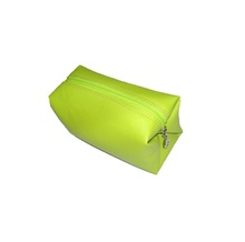 High capacity smooth leather cosmetic case, Color : Light Green