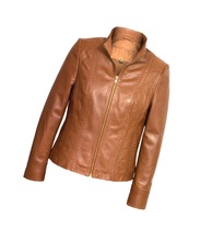 Ladies Autumn Winter Leather Genuine Jacket