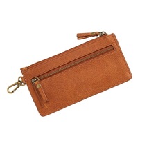Ladies zip pouch for money, Color : Brown