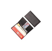 Leather Checkbook Holder Slim Plain Black, Gender : Unisex