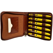 leather pen pencil case with zipper
