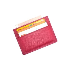 Pink women genuine leather card holder