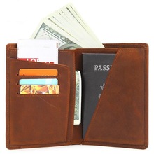 Vegetable tanned leather pure color passport holder