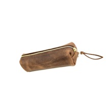Vintage leather pen pencil pouch, Color : Brown