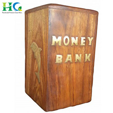 Brass Inlay Wood Box Money