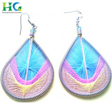 Round Thread Embroider Girls Earrings, Occasion : Gift, Party, Casual