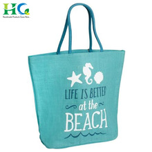 JUTE BEACH TOTE BAGS, Style : Custom Style Design, Handled