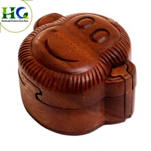 Monkey face wooden puzzle game box