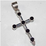 Black Onyx 925 Sterling Silver Cross Pendant Jewelry