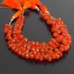 Carnelian Drops Faceted Gemstone Beads