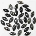 Natural Black Fossil Coral Marquise Cabochon, Size : 3X6 MM To 10X20 MM