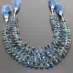 Natural London Blue Topaz Drops Faceted Beads