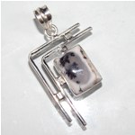 Silver 925 Dendrite Opal Gemstone Pendant Jewelry