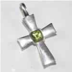 Silver 925 Peridot Gemstone Pendant Jewellery